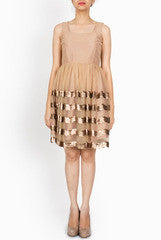 Design Cottage Copper Shimmery Cocktail Dress