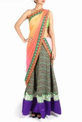 Design Cottage Green and Peach Half Sare
