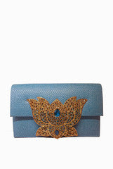 Meera Mahadevia Blue Clutch