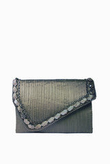 Meera Mahadevia Grey Embellished Clutch