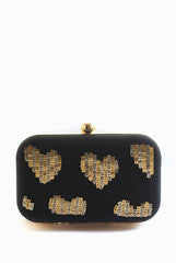 Etre Designs Black Gold Heart Clutch