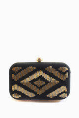 Etre Designs Black Sequin Gold Rush Clutch