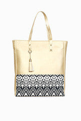 Fizza Print and Gold Tote