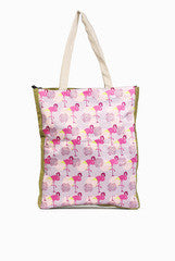 Fizza Print and Cream Jhola Bag