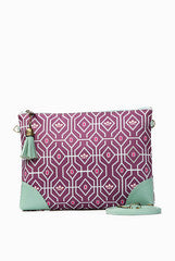 Fizza Purple and Blue Zip Clutch
