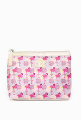 Fizza Print and Cream Zip Clutch