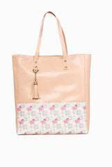 Fizza Print and Peach Tote