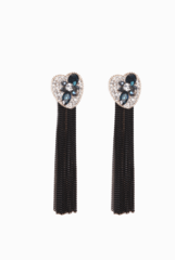 Fancy Pants Gun Metal Aqua Earrings