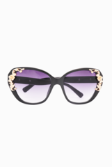 Fancy Pants Black and Gold Embellished Sunglasses