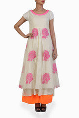 Ginaz Off White Kurta With Palazzo