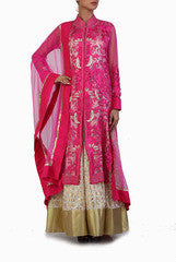 Ginaz Anarkali With Pink Embroidered Jacket