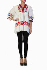 Ginaz White Thread Work Kurta