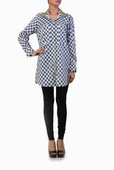 Ginaz Blue Printed Shirt