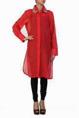 Ginaz Red Mulmul cotton Shirt