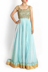 Geethika Kanumilli Fresh Blues Floor Length Dress