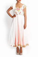 Geethika Kanumilli Blush Pink And White Anarkali