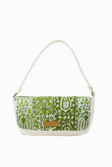 Hepburnette Green Bagru Print Clutch
