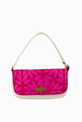 Hepburnette Pink Crimped Floral Clutch