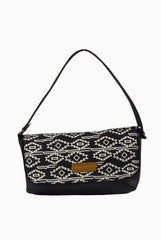 Hepburnette Black Ikat Clutch