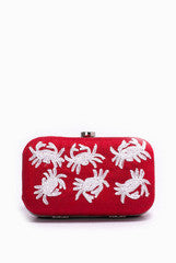 Hepburnette Red and White Clutch