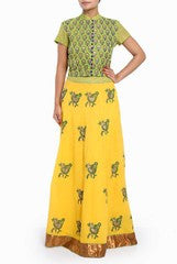 Rahul Singh Yellow Lehenga with Green Blouse