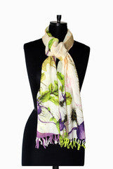 IHKAR Green Leaf Wool Silk Stole