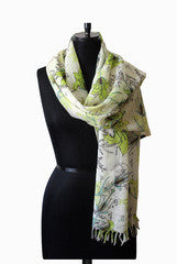 IHKAR Blue And Pink Wool Silk Stole