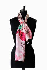 IHKAR Red And Pink Silk Stole