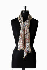 IHKAR White And Black Network Silk Stole