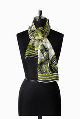 IHKAR Yellow And Black Haveli Silk Stole