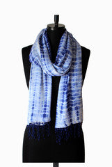 IHKAR Blue Tie And Die Viscose Stole