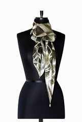 IHKAR Black And White Wool Silk Stole