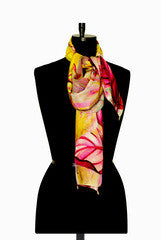 IHKAR Yellow And Pink Silk Stole