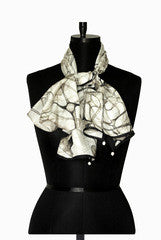 IHKAR Blue And White Silk Stole