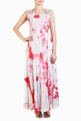 IMBA White & Pink Maxi Dress