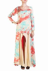 IMBA Blue and Red Slit Kurta