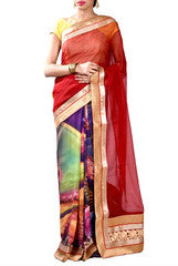Mastered And Red Saree