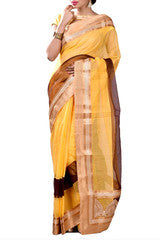Yellow Color Half-Half  Saree