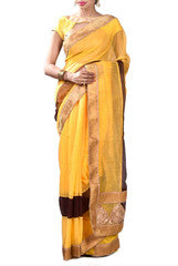Yellow & Golden Colors Dazzling Saree