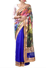 Royal Blue With Multi Saree