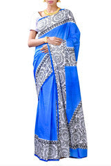 Stunning Navy Blue Bengal Cotton Saree