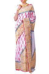 Marvelous Orange & Red Bengal Cotton