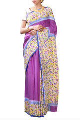 Stylish Purple Bengal Cotton Saree