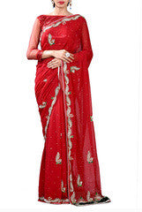 Exclusive Zardosi Red Saree