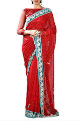 Ravishing Zardosi Work Georgette Saree