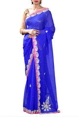 Royal Blue Zardosi Saree