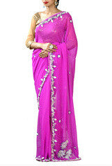 Magenta Ravishing  Zardosi Work Saree