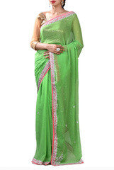 Light Green Zardosi Saree