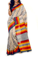 Multi Color Tassar Silk Saree
