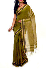 Pista Green Bengal Tant Cotton Saree